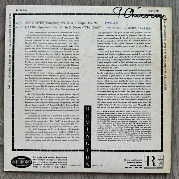 Vintage Beethoven Symphony No. 8 & Haydn Symphony No. 101 Vinyl Record - Picture 3 of 6